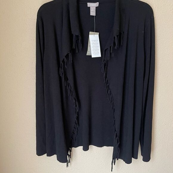Chico  Festive Fringe Cardigan Sweater - Picture 1 of 6